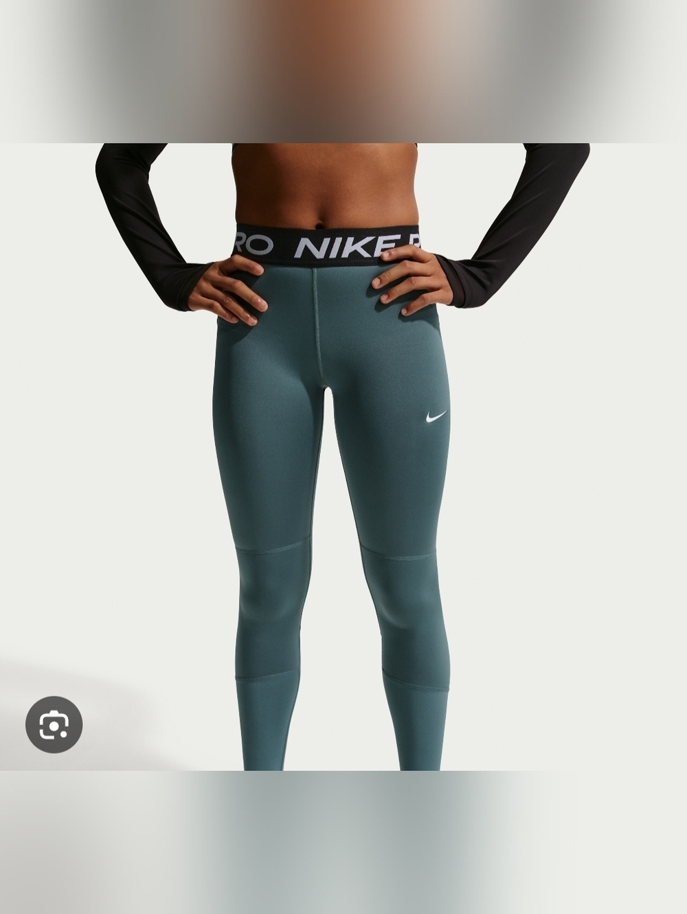 Nike Pro High-Rise Athletic Leggings - Teal Green